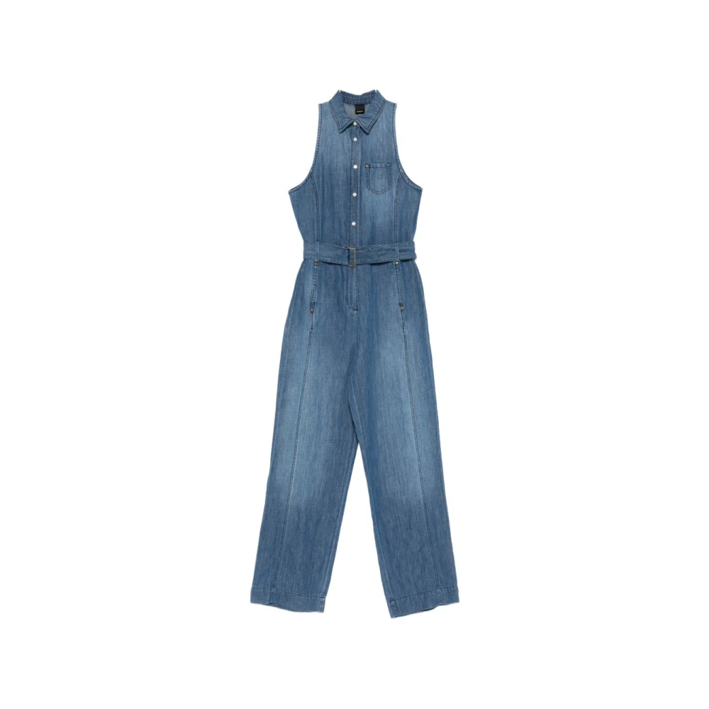 Pinko Women's Blue Belted Jumpsuit - Jumpsuits - L - Jumpsuits & Playsuits