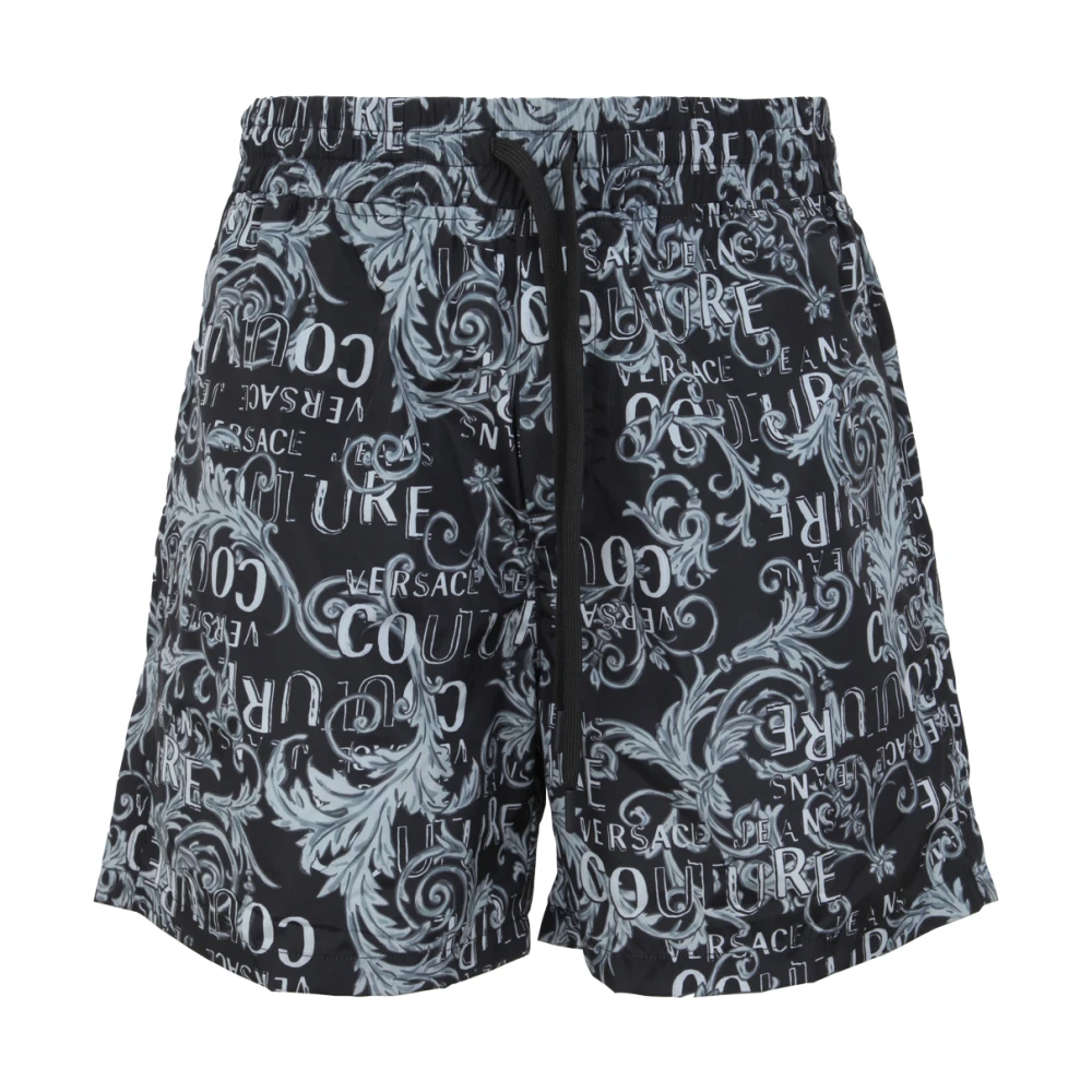 Versace Jeans Couture Luxe Logo Print Shorts Gray Heren