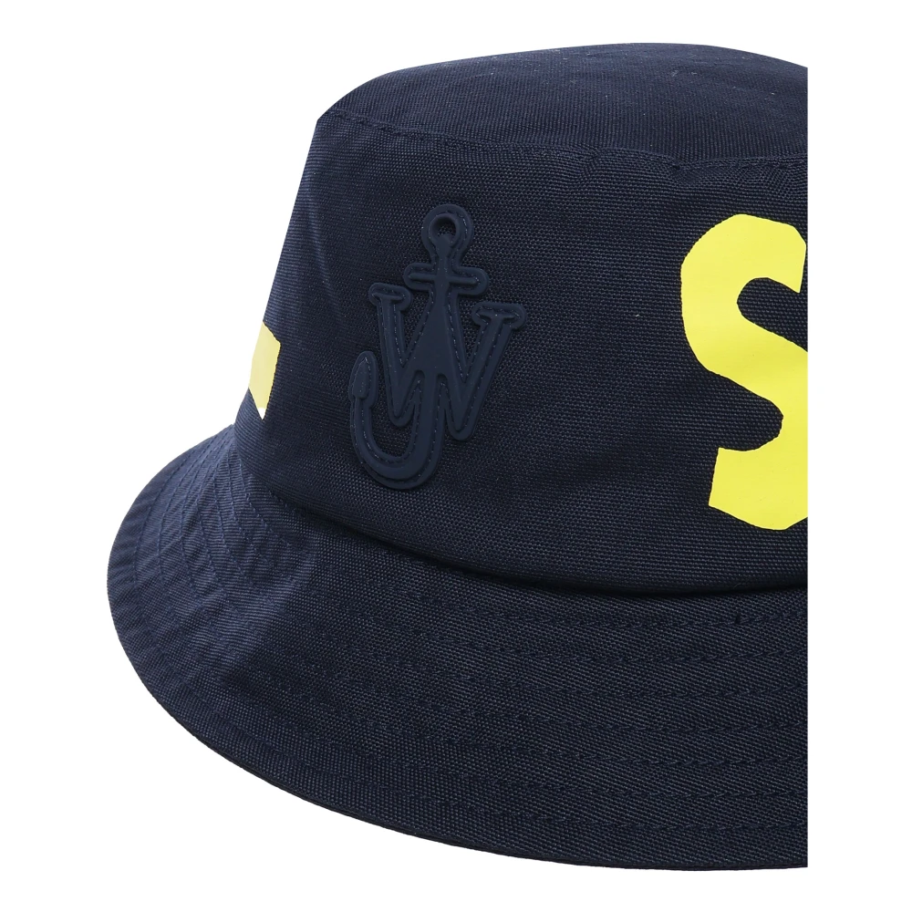 JW Anderson Blauwe Anker Logo Katoenen Hoed Blue Heren