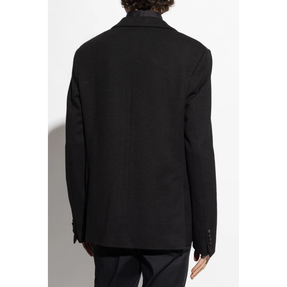 Officine Générale Blazer met wollen afwerking Black Heren
