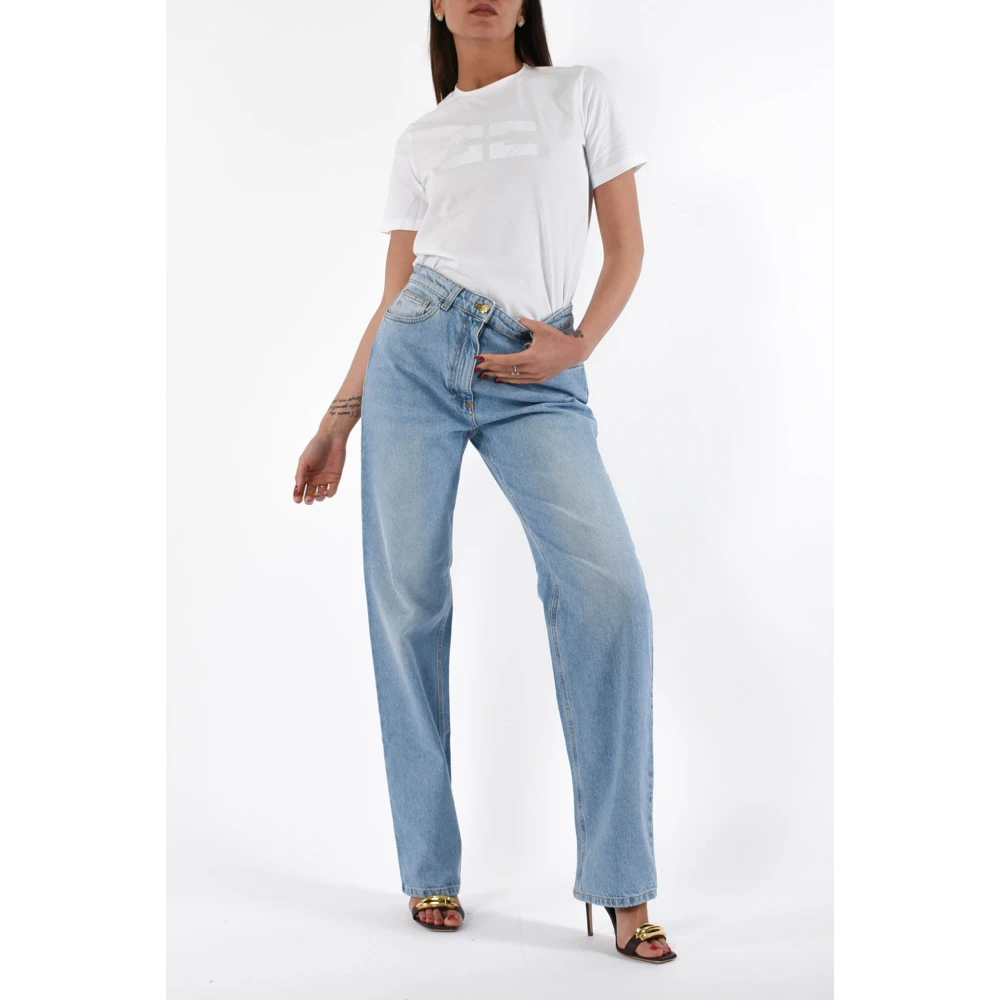 Elisabetta Franchi Boyfriend jeans met juweel hangslot Blue Dames