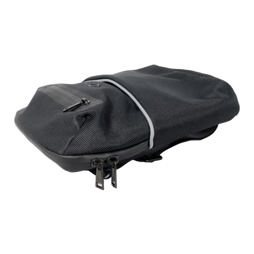 PAUL & SHARK Zwarte Schoudertas met Dubbele Rits Black Heren