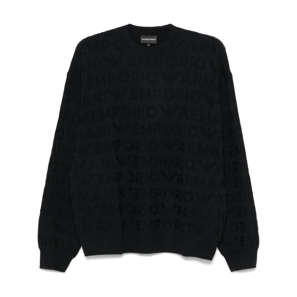 Emporio Armani Luxe gebreide kleding voor mannen Black Heren