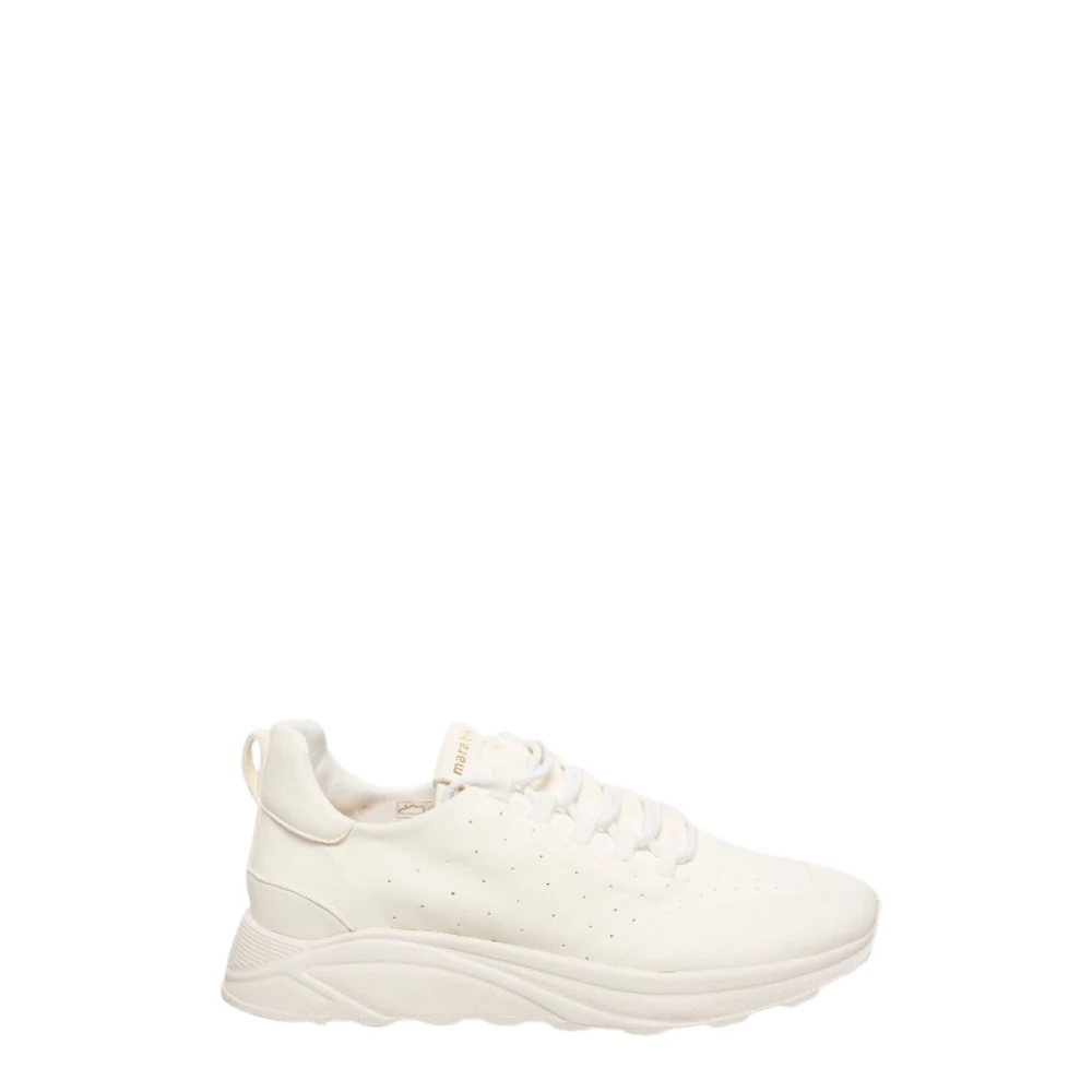 Mara Bini Witte leren sneakers met 4 cm hak Dames Schoenen