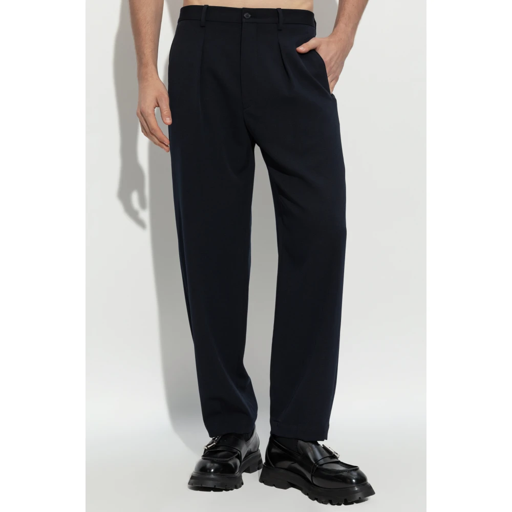 Giorgio Armani Gekreukte broek Blue Heren