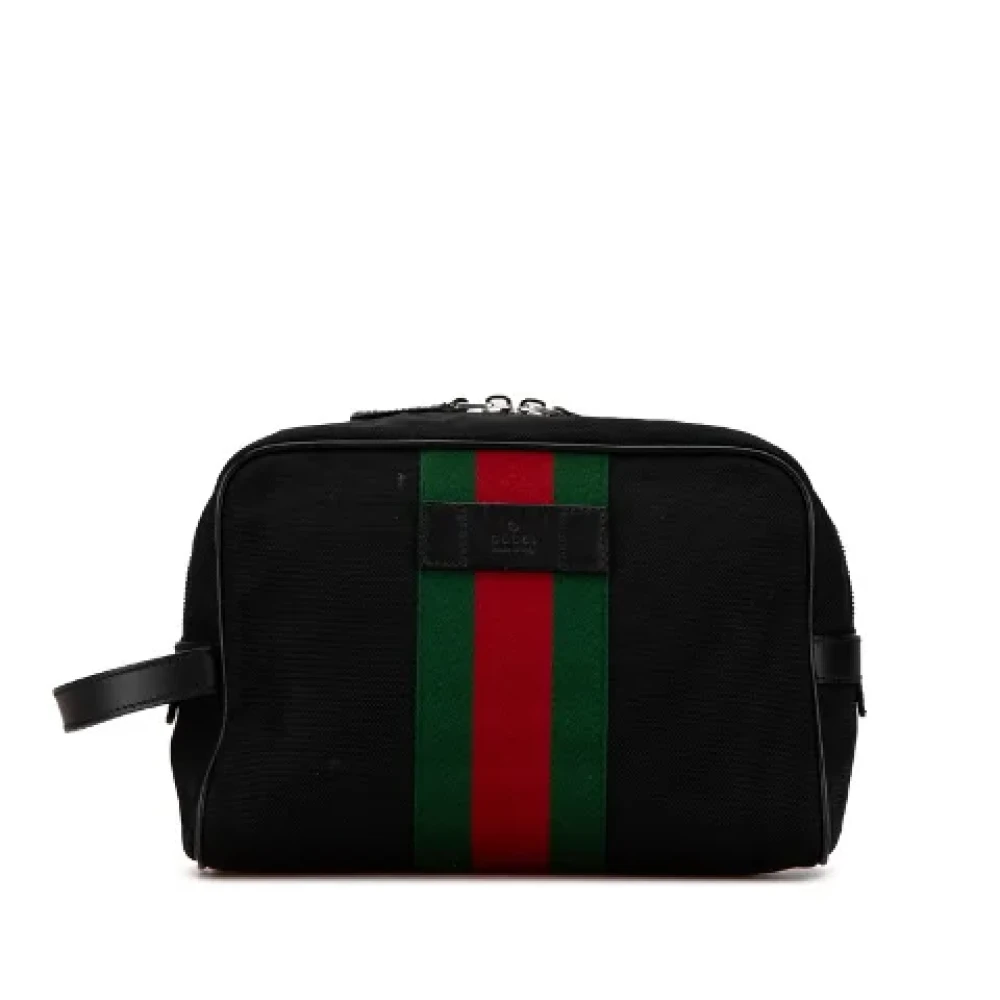 Gucci Vintage Pre-owned Canvas clutches Black Dames