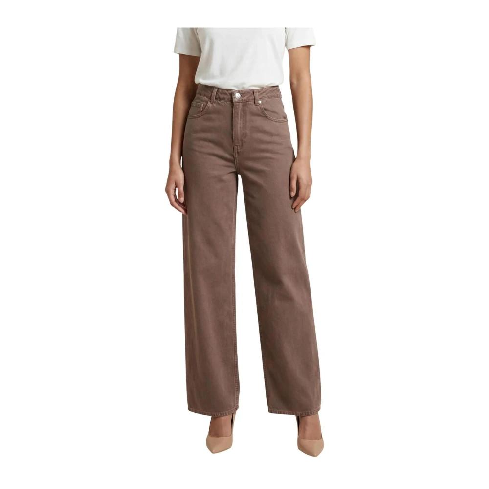 Only Vrouw Bruin Jeans Dames, M L32, Katoen, Klassieke Katoenen Jeans Met Rits- En Knoopsluiting En Zakken