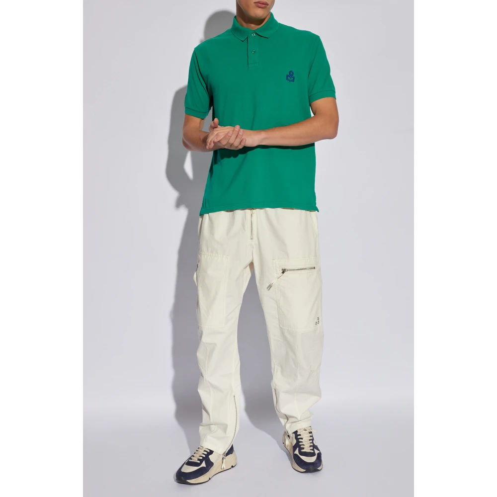 Isabel marant Afko poloshirt met logo Green Heren