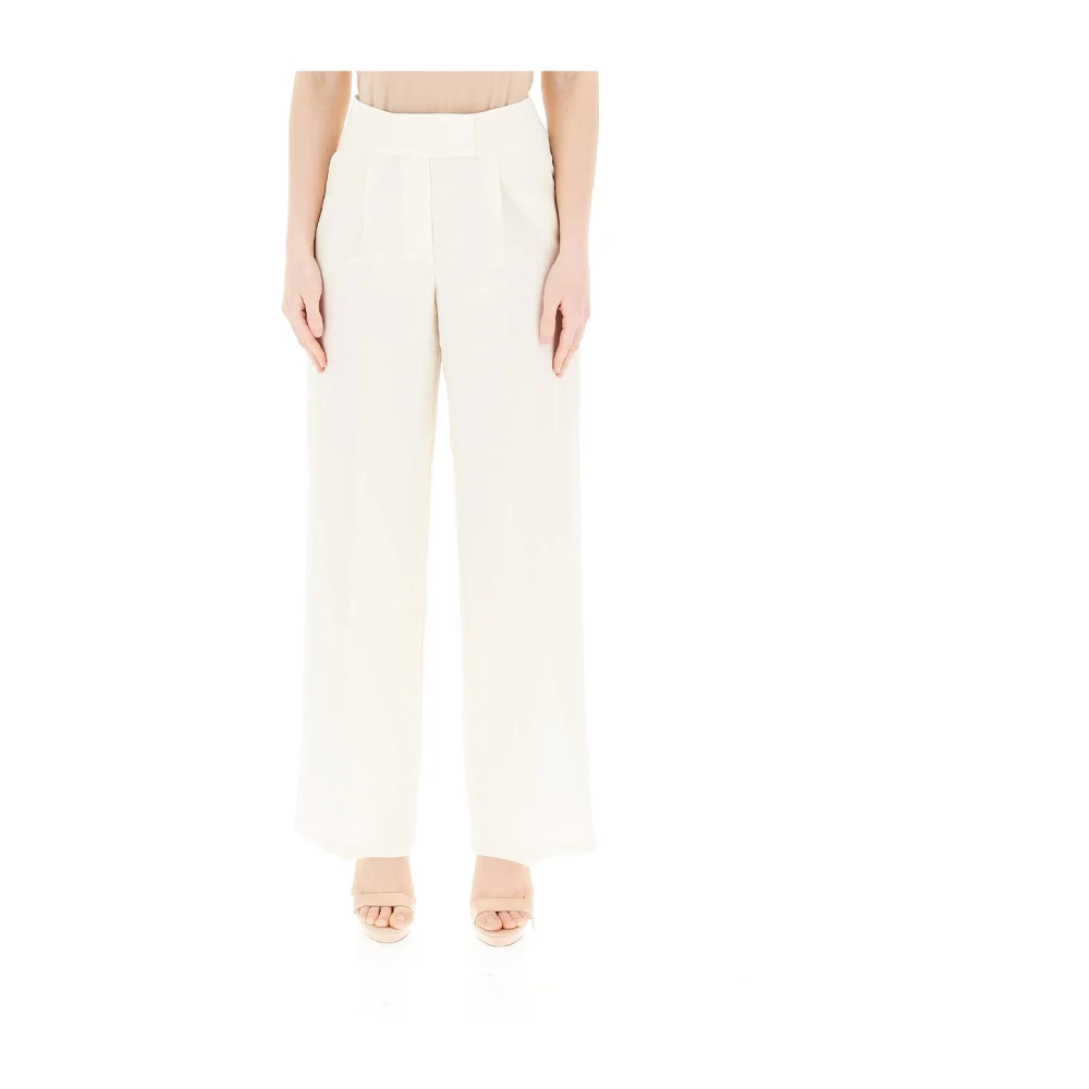 Pennyblack Viscose Wijde Pijp Broek White Dames