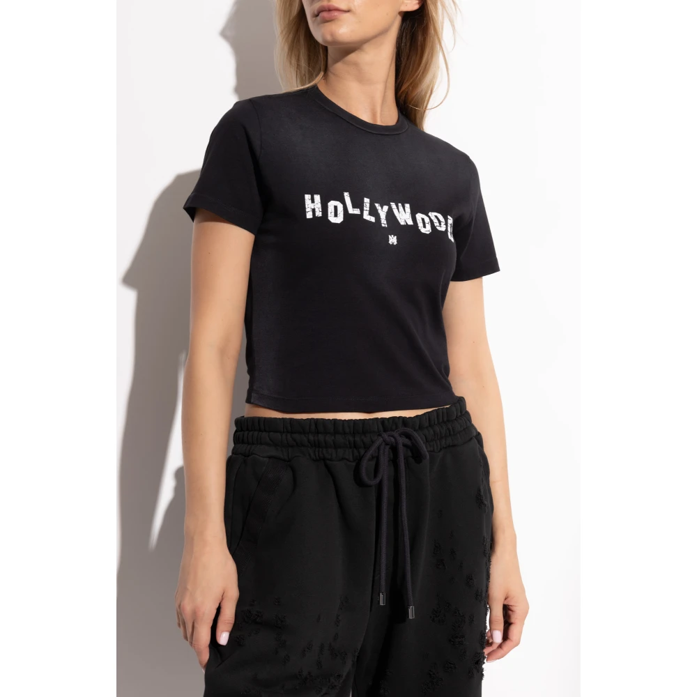 Amiri T-shirt met logo Black Dames