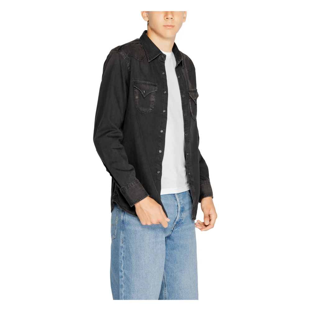 Replay Long Sleeve Shirt Black Heren