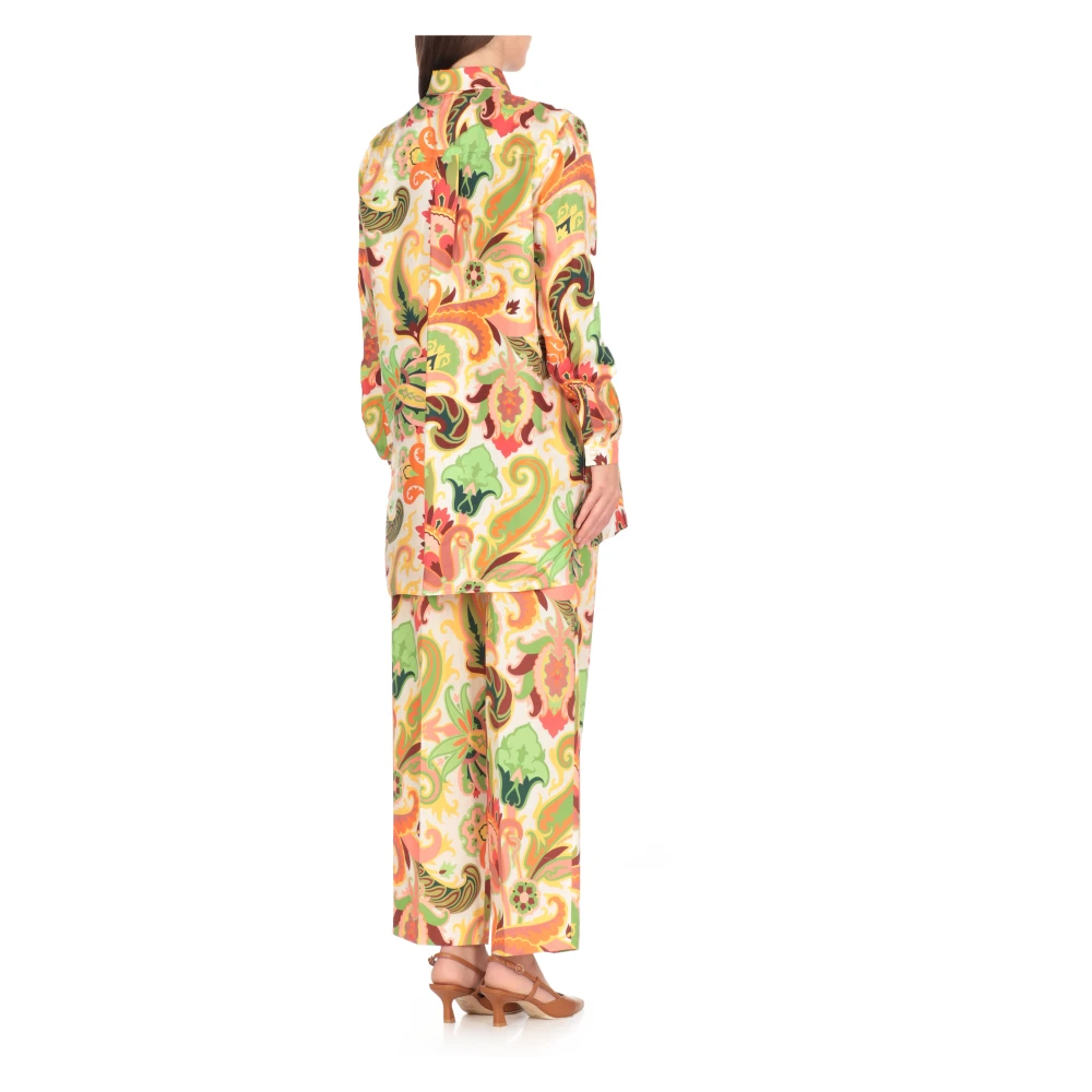 ETRO Witte Zijden Overhemd met Paisley Patroon Multicolor Dames