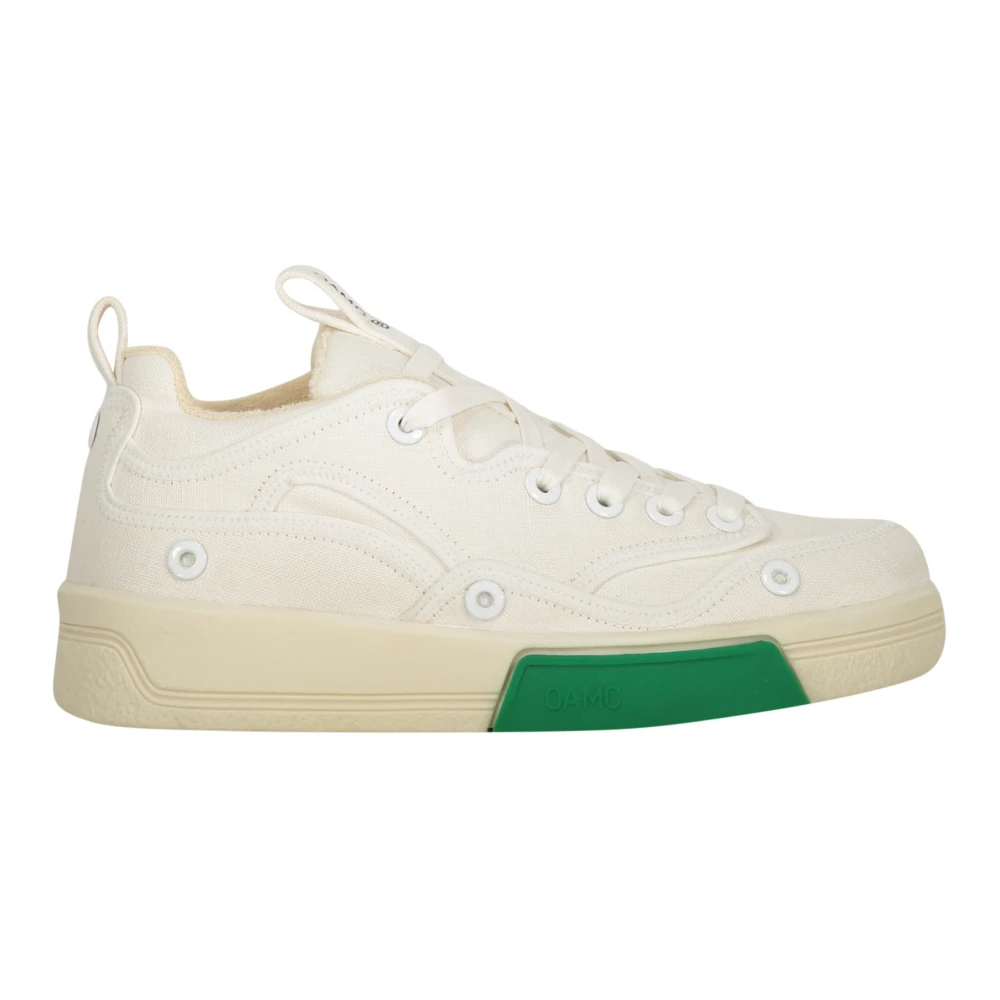 Oamc Lage Sneakers met Contrasterende Inzetstukken Heren Schoenen Wit