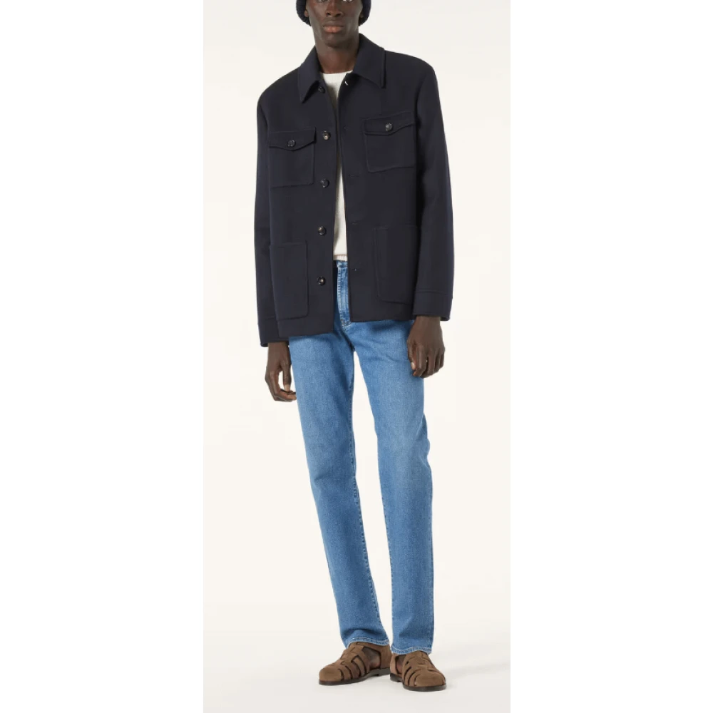 Loro Piana Luxe zachte katoenen broek Blue Heren