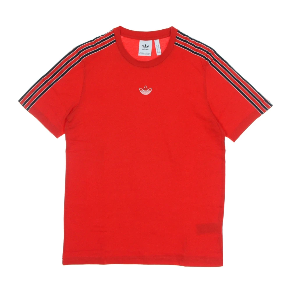 Adidas Sportieve 3 Strepen Rode T-shirt Red Heren