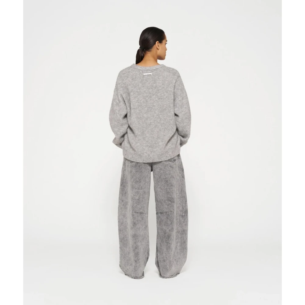 10Days Relaxed fit ribgebreide trui Gray Dames