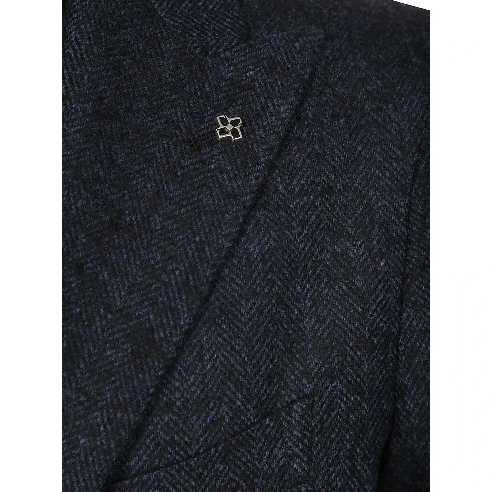 Tagliatore Gestreepte Dubbelborst Jas Blue Heren