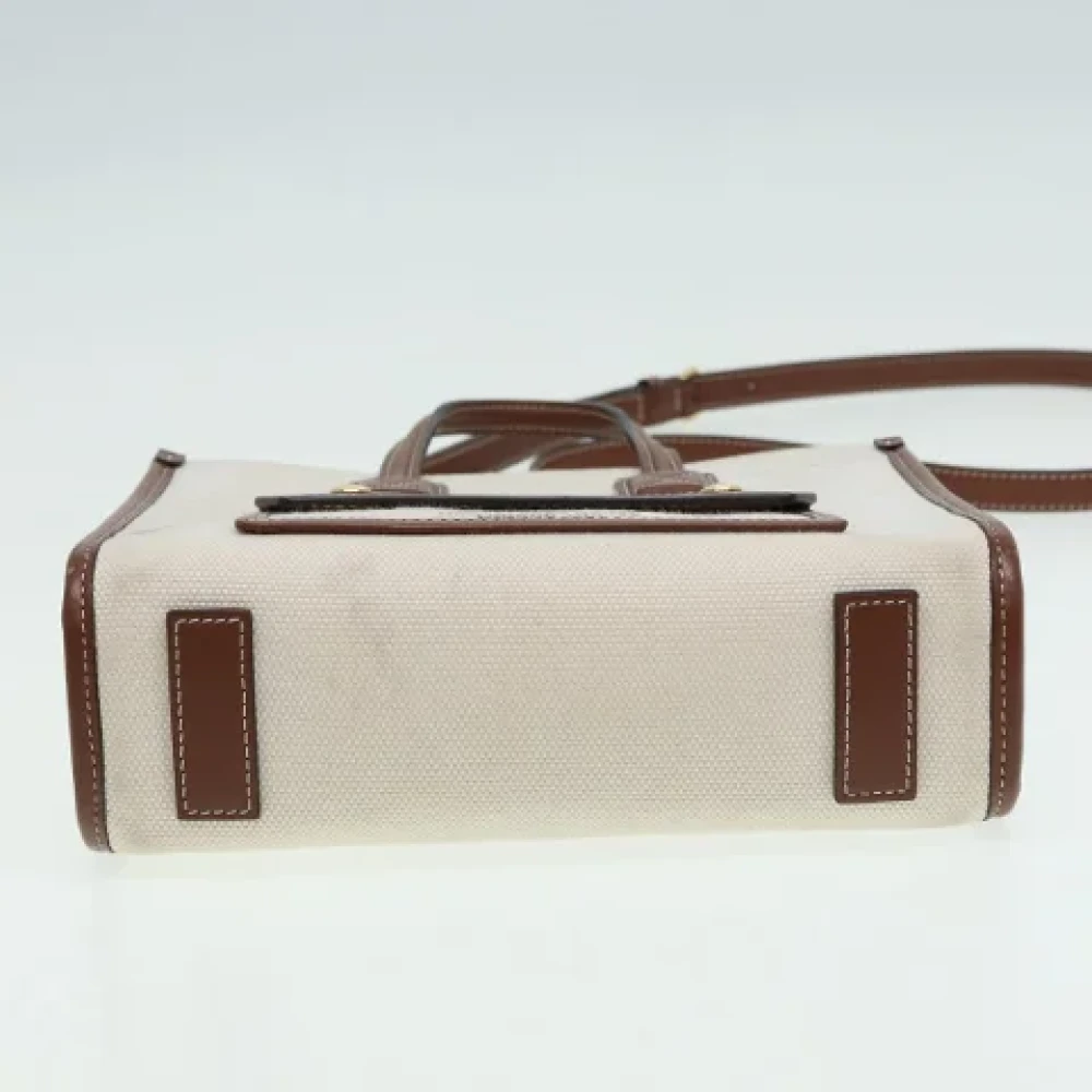 Burberry Vintage Pre-owned Canvas handbags Beige Dames
