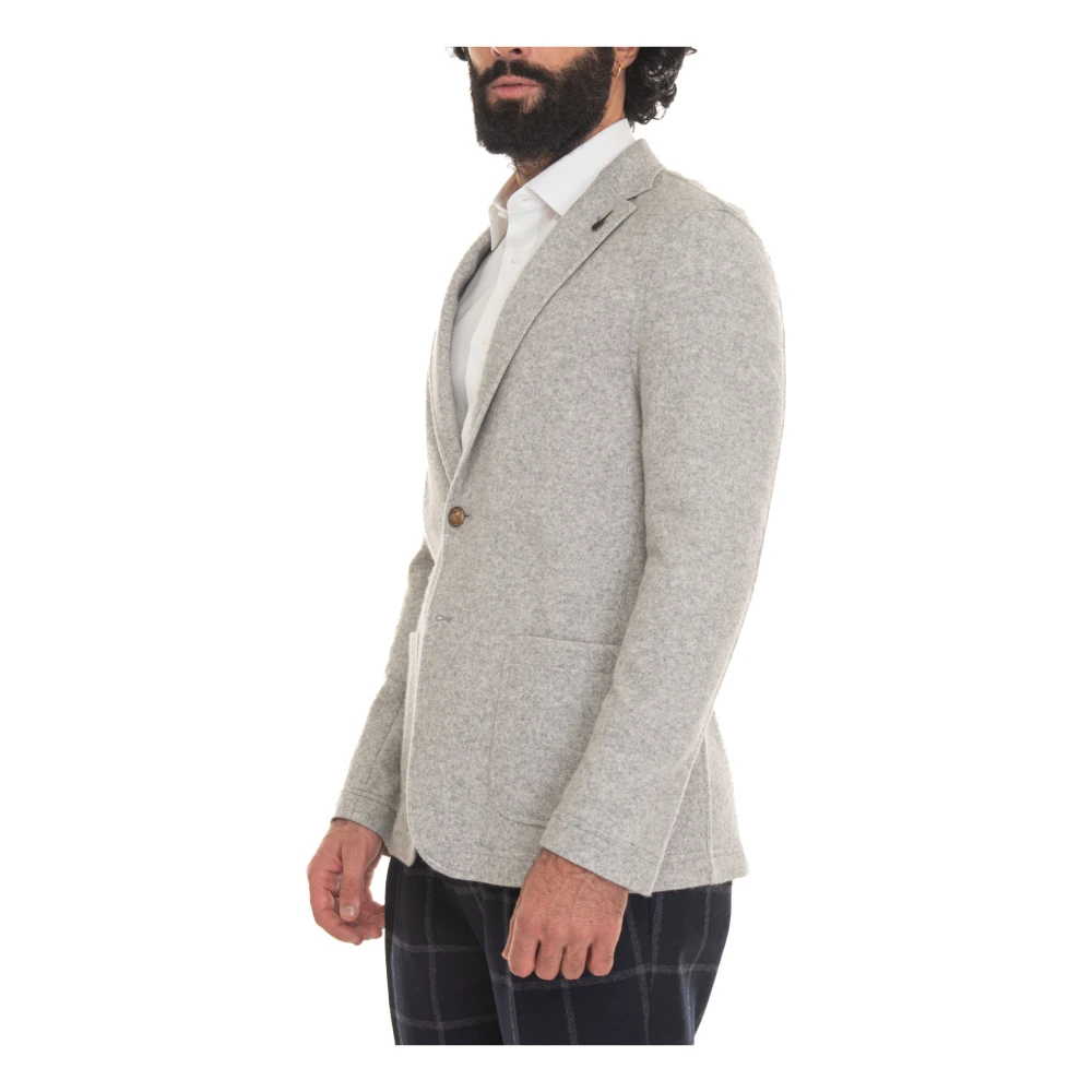 Paoloni Decostruita Jas met knoopsluiting Gray Heren