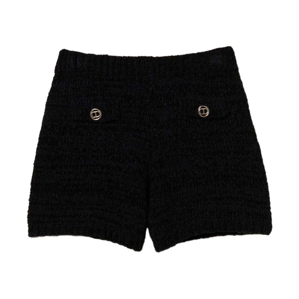 Twinset Zwarte Shorts Set Black Dames