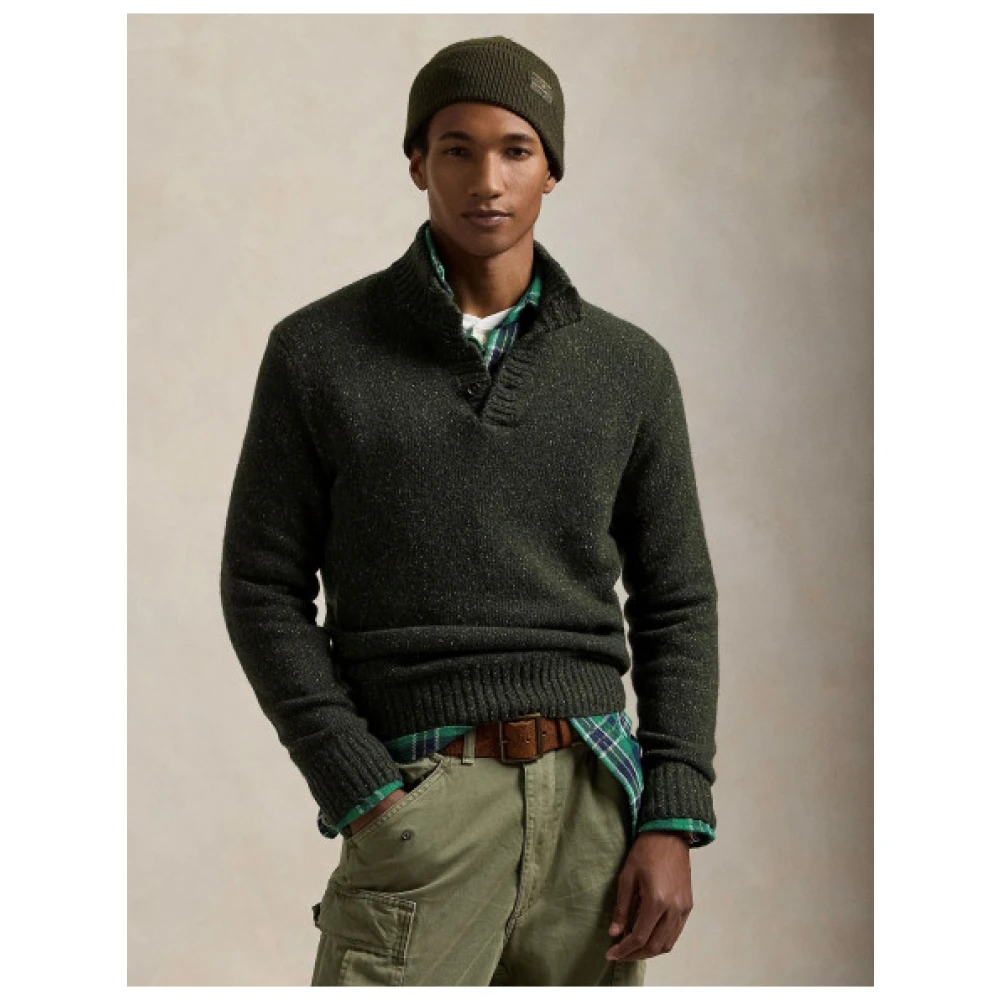 Polo Ralph Lauren Wollen Mix Knoop Turtleneck Sweater Green Heren