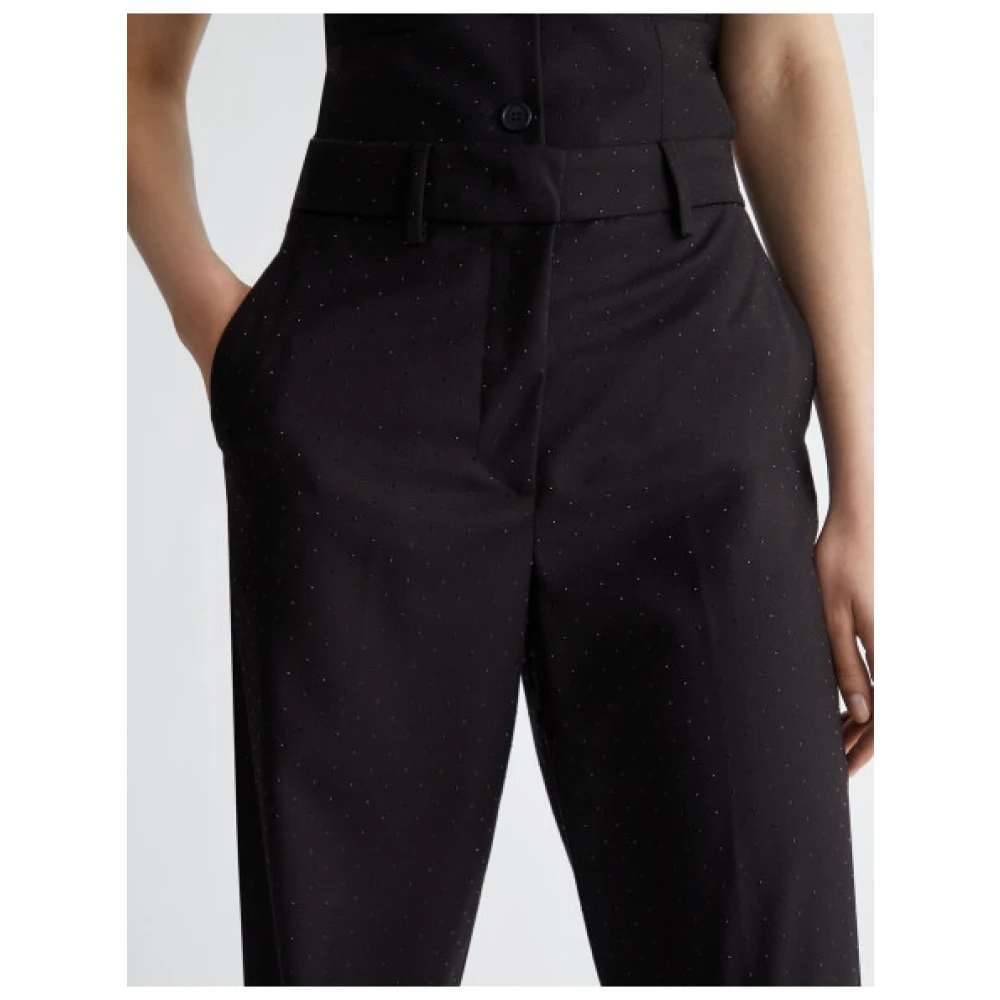 Liu Jo Zwarte Chino Broek met Rechte Snit Black Dames