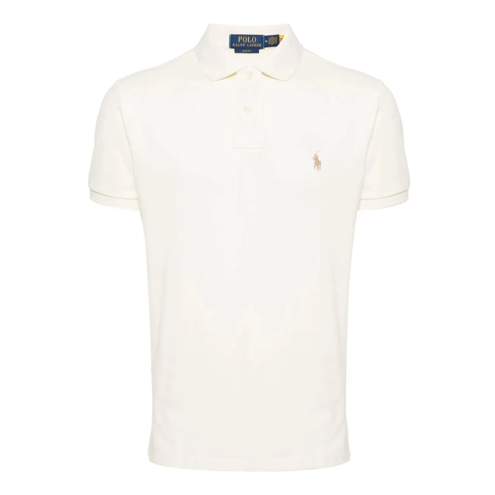 Ralph Lauren Beige Katoenen Polo Shirt met Geborduurd Logo Beige Heren