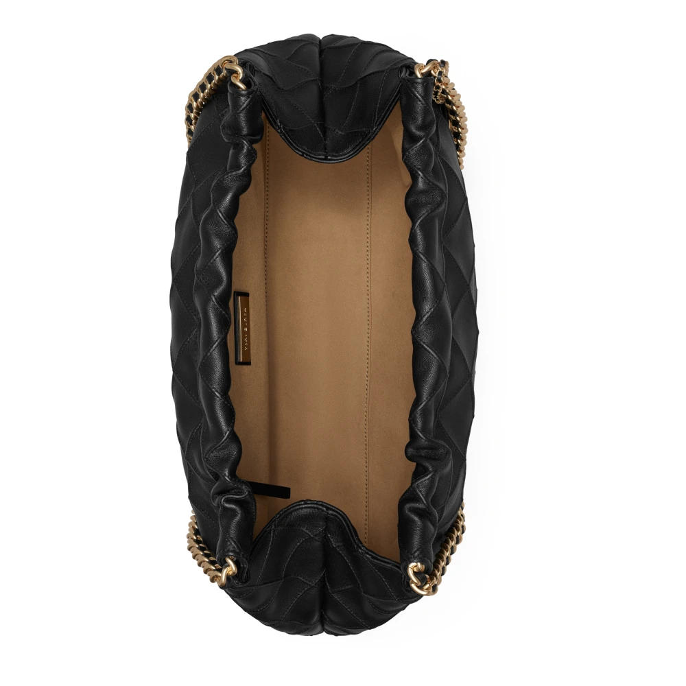 TORY BURCH Zachte Leren Trekkoord Schoudertas Black Dames