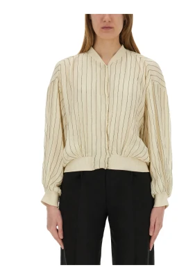 Creponne Stitched Silk Bomber Jacket