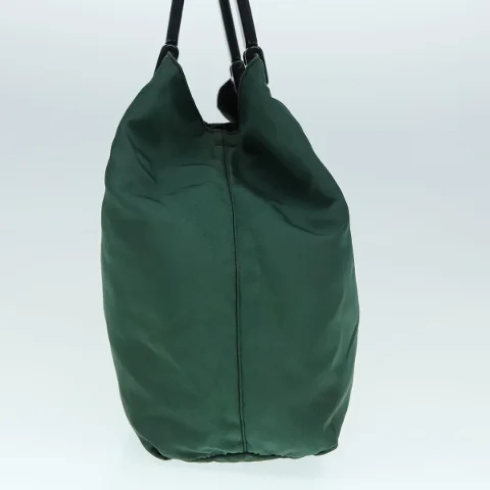 Prada Vintage Pre-owned Nylon handbags Green Dames