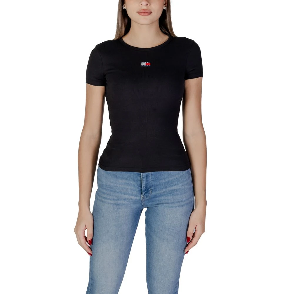 Tommy Jeans Gerecycled katoenen dames T-shirt lente zomer Black Dames
