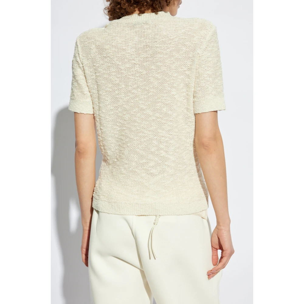Moncler Trui met glinsterend garen Beige Dames