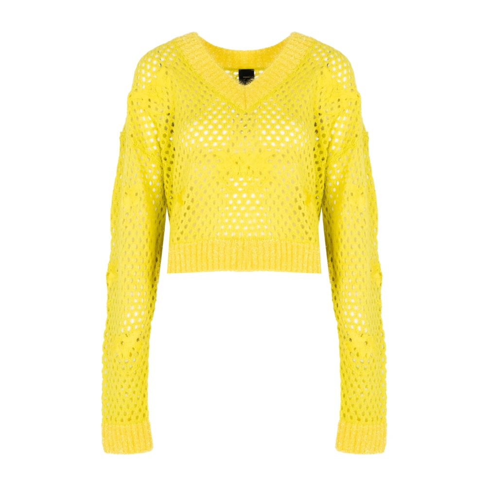 Pinko Modieuze Trui met Uitsparingen Yellow Dames