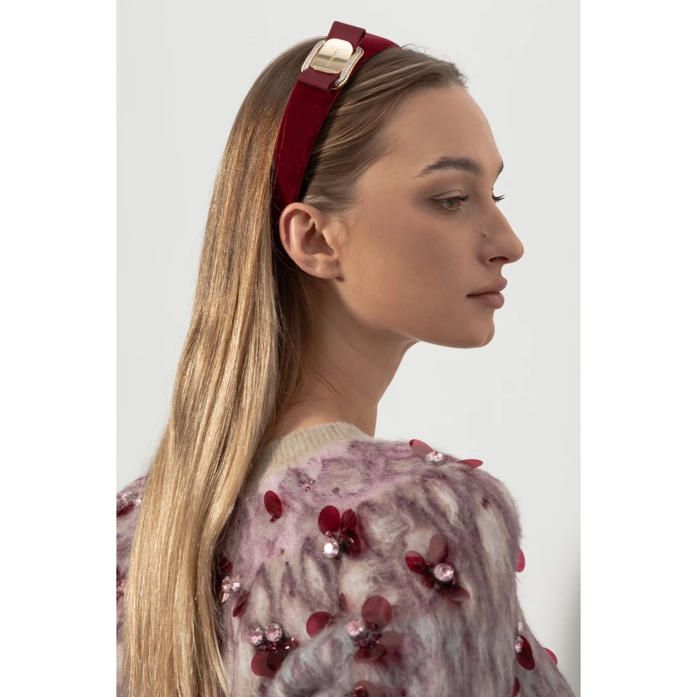 Salvatore Ferragamo Fluwelen hoofdband Red Dames