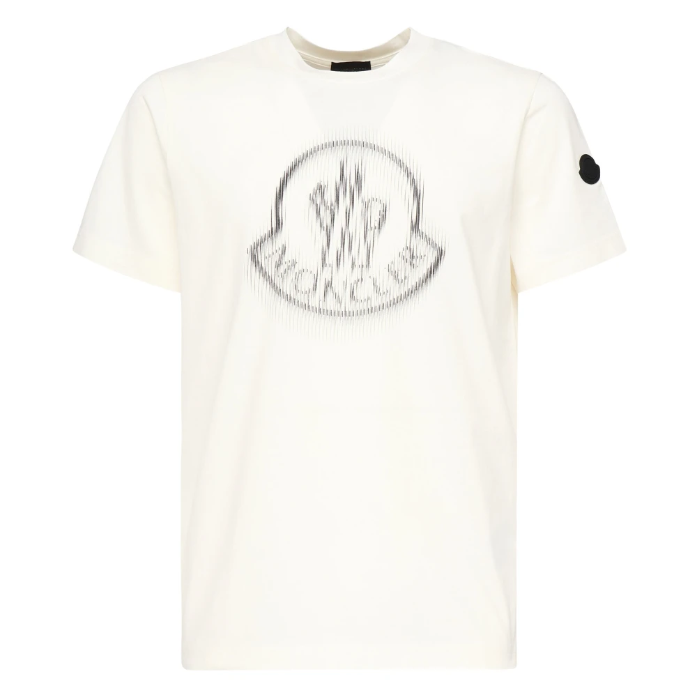 Moncler Witte Katoenen T-shirts en Polos White Heren