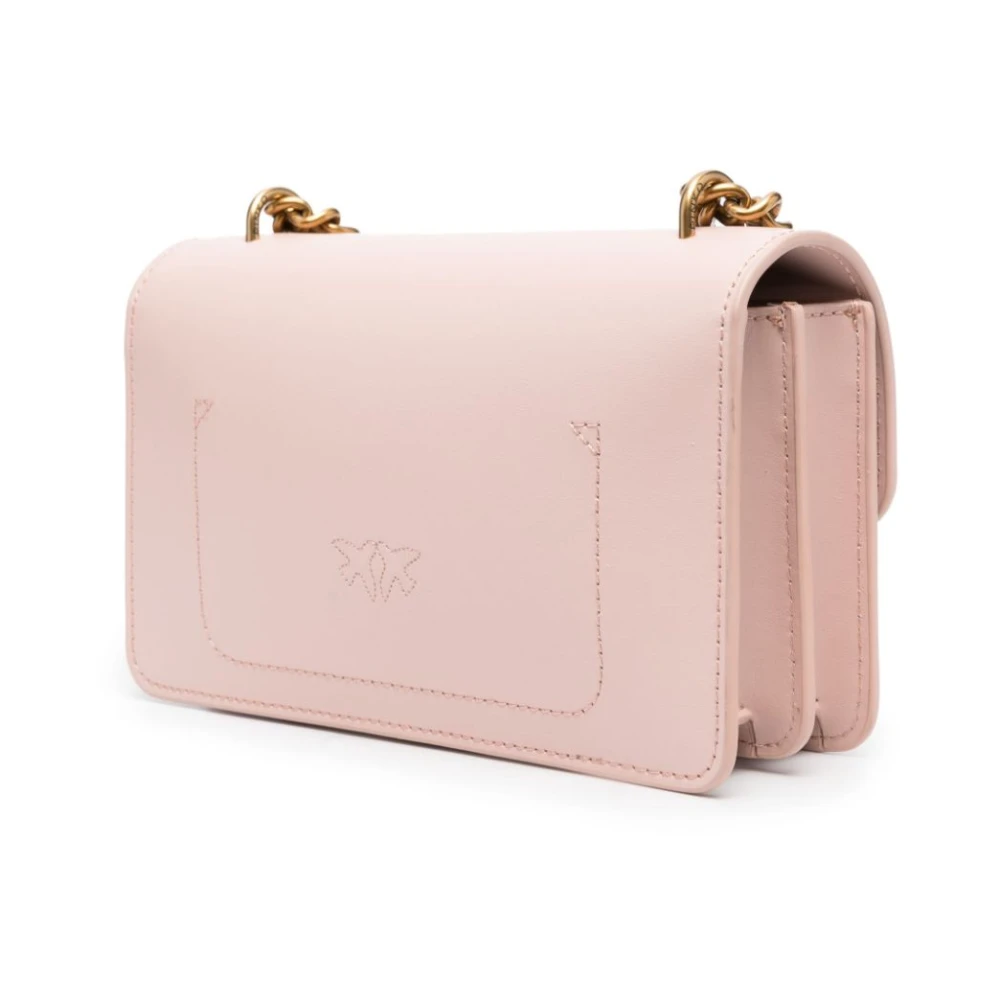 pinko Lichtroze Leren Tas met Decoratieve Stiksels Pink Dames
