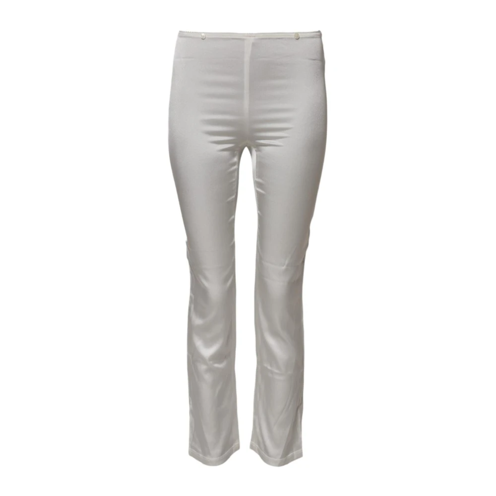 Dolce & Gabbana Women's Beige Slim-Fit Trousers, Xs, Silk High Waist Tapered Trousers