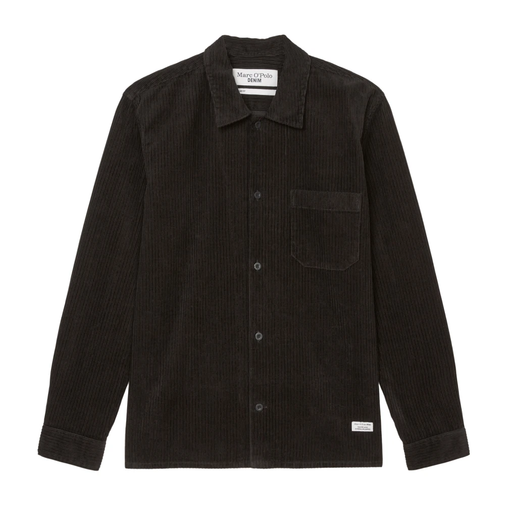 Marc O'Polo Ribfluwelen overhemd Black Heren