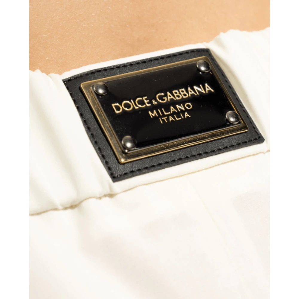Dolce & Gabbana Witte Wol Hoge Taille Broek White Dames
