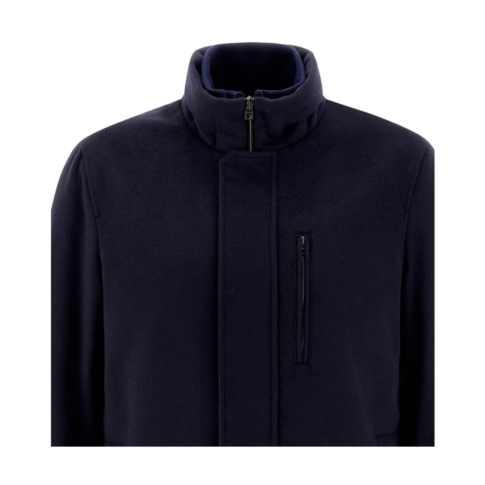 Herno Luxe Wol Kasjmier Jas Blue Heren