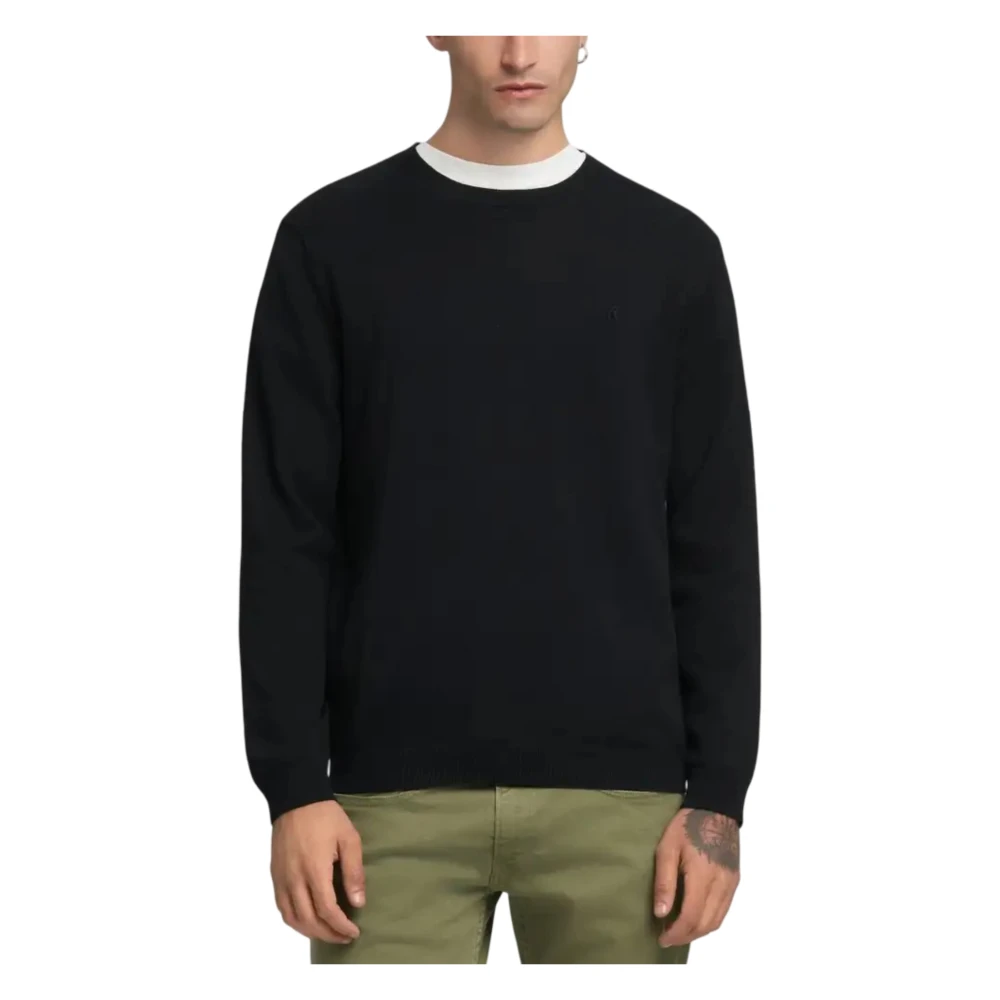 Replay Men's Black Round-Neck Knitwear, L, Round-Neck Knitwear