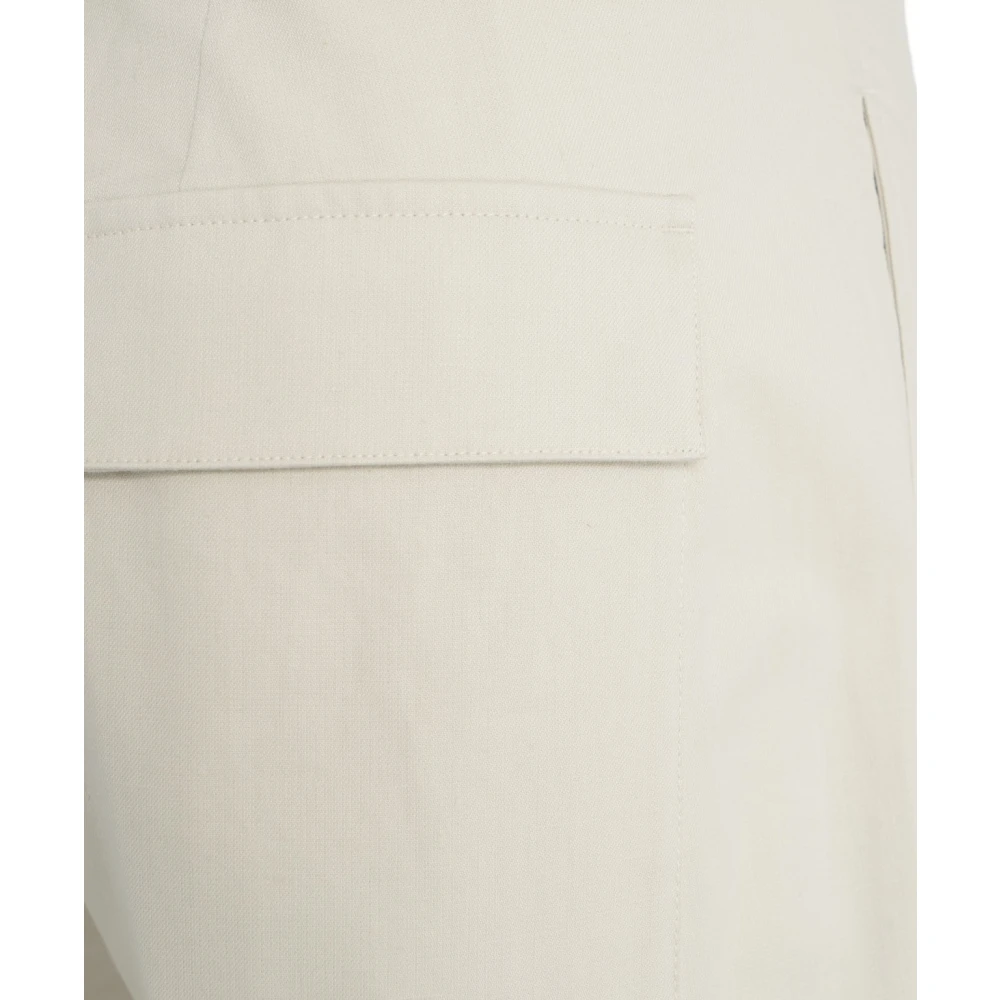 Paolo Pecora Witte Linnen Blend Chino Broek White Heren