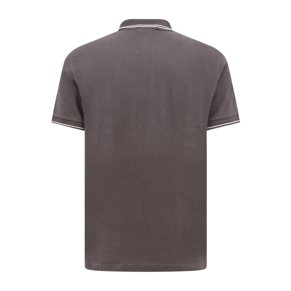 Stone Island Klassieke Grijze Polo Shirt met Gestreept Detail Gray Heren