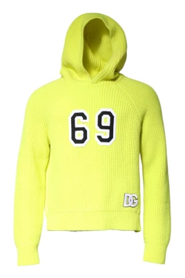 Grön Stickad Huva Pullover Sweater