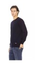 pull-declaratif-bleu-a-col-rond