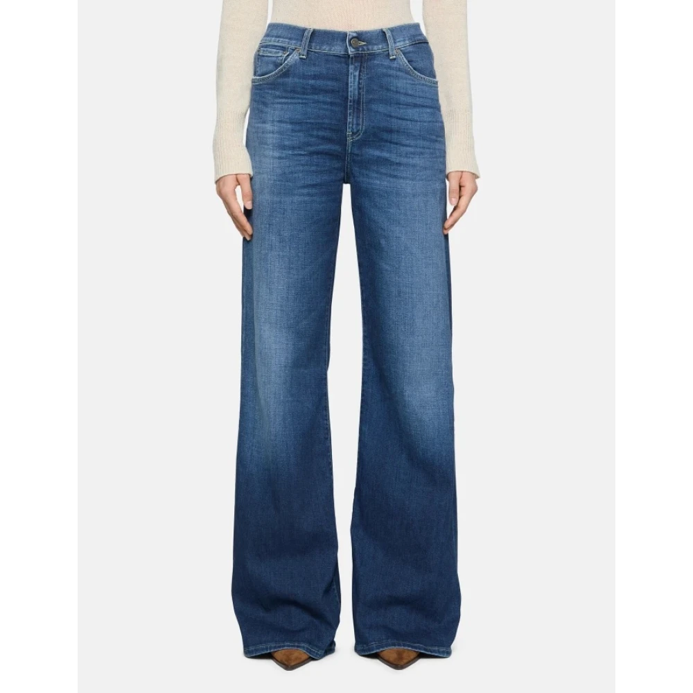 Dondup Wijde Pijp Denim Jeans Blue Dames
