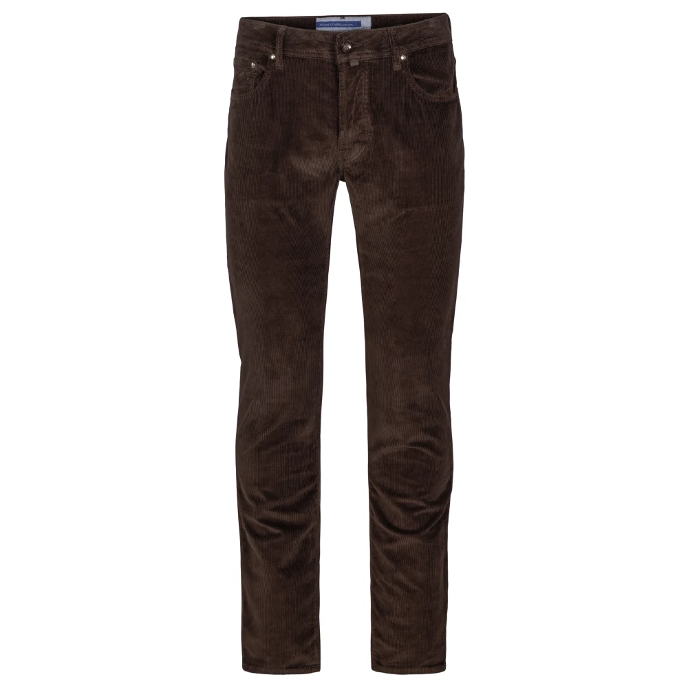 Jacob Cohën Bard Broek Corduroy Slim Fit Geborduurd Brown Heren