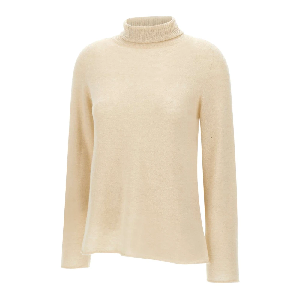 Kaos Wollen Coltrui Trui Ivoor Beige Dames