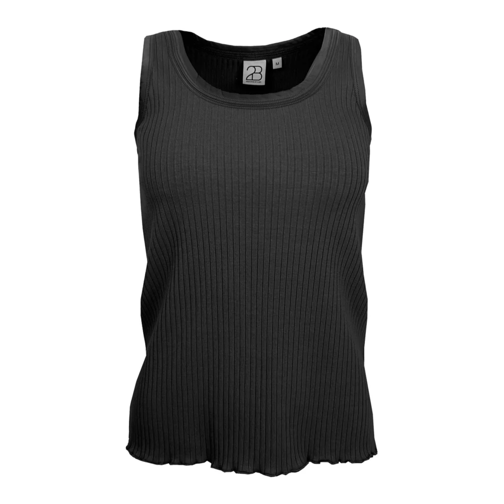 2-Biz Mouwloze Top in Zwart Black Dames