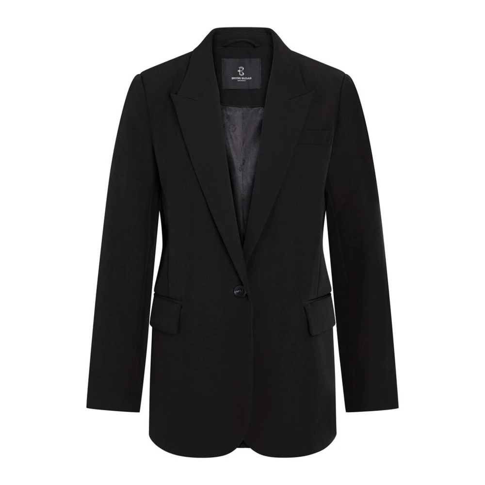 Bruuns Bazaar Black Blazers, Female, Xs, Blazer With Flap Pockets